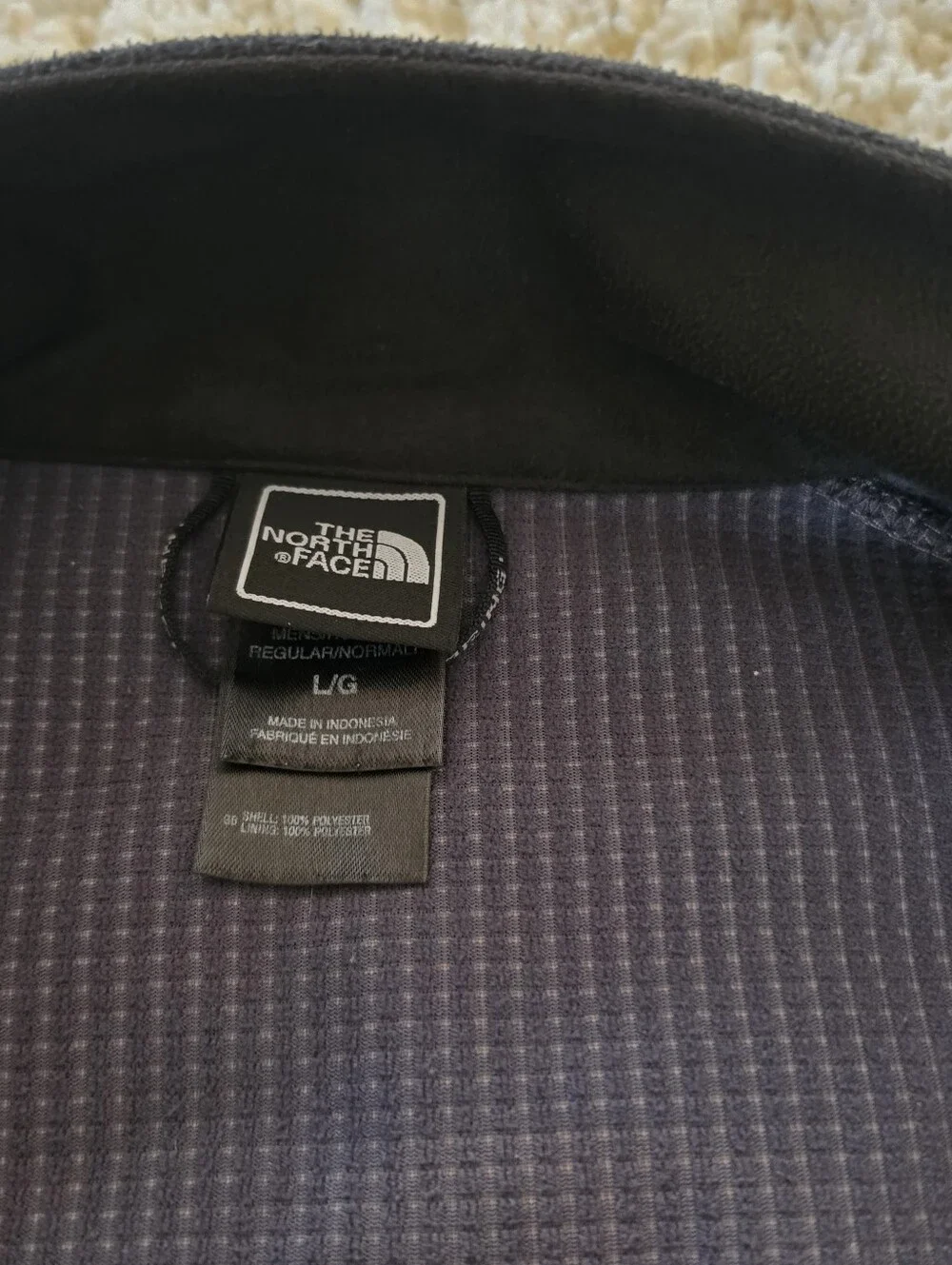 North Face Mens Windwall Black Softshell Fleece Full Zip Jacket